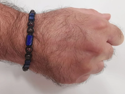Мъжка гривна от лазурит и гранат - Image 3