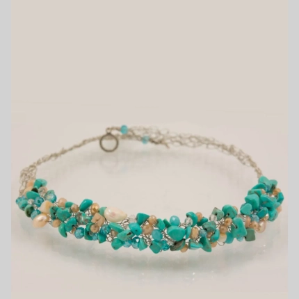 Колие от тюркоаз и седеф