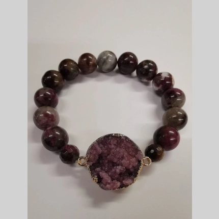 Гривна с друза и турмалин