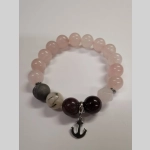 Гривна с розов кварц и котва