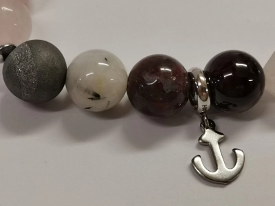 Гривна с розов кварц и котва - Image 2