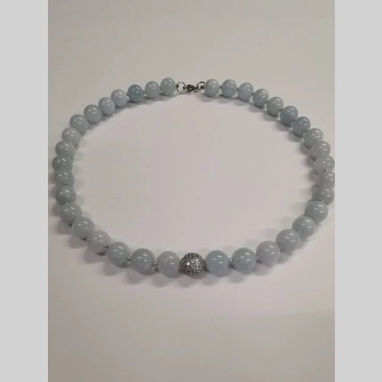 Колие от аквамарин и циркон