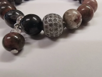 Гривна от турмалин и сребрист циркон - Image 3