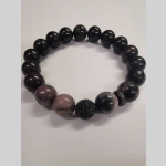 Гривна от турмалин и черен циркон