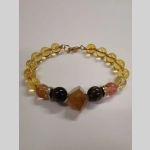 Гривна от цитрин и турмалин