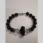 Гривна от оникс и черен турмалин