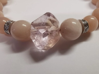 Гривна от лунен камък и аметрин - Image 2