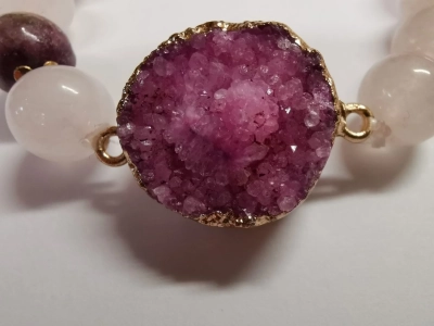 Гривна с друза и розов кварц - Image 2