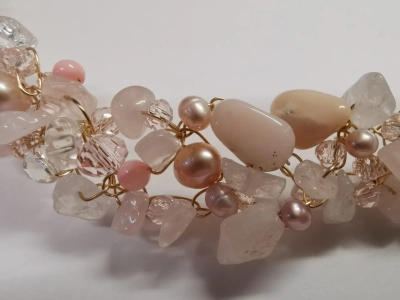 Плетена гривна от розов опал - Image 2