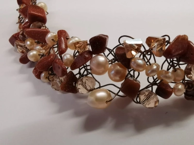 Плетено колие от кафяв авантюрин - Image 2