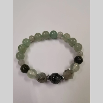 Гривна зелен авантюрин и пренит