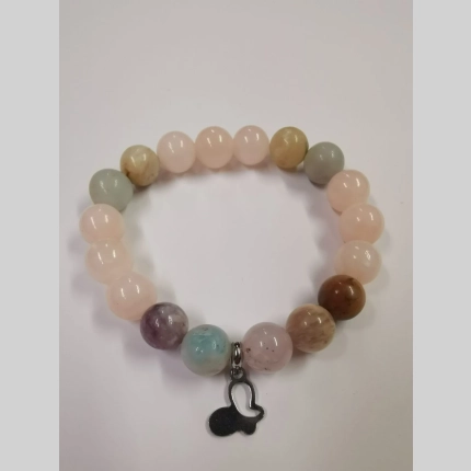 Гривна от амазонит, лунен камък и кварц