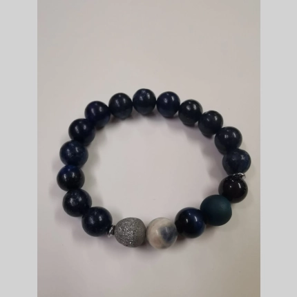 Гривна от лазурит, содалит и авантюрин