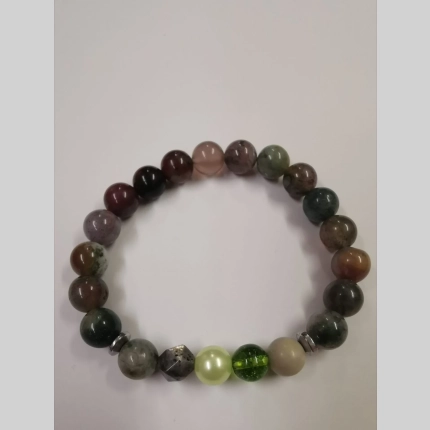 Гривна от ахат и лабрадорит