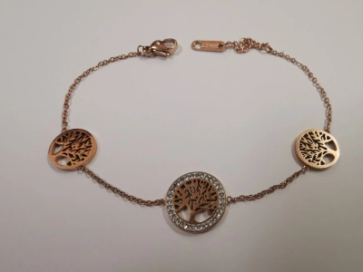 Гривна от розова стомана " Дървото на живота"