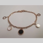 Гривна от розова стомана с бял седеф