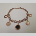 Гривна от розова стомана и седеф