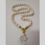 Колие от речни перли и планински кристал