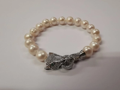Гривна от перли "Сребърна пума"