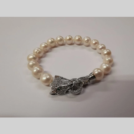 Гривна от перли "Сребърна пума"