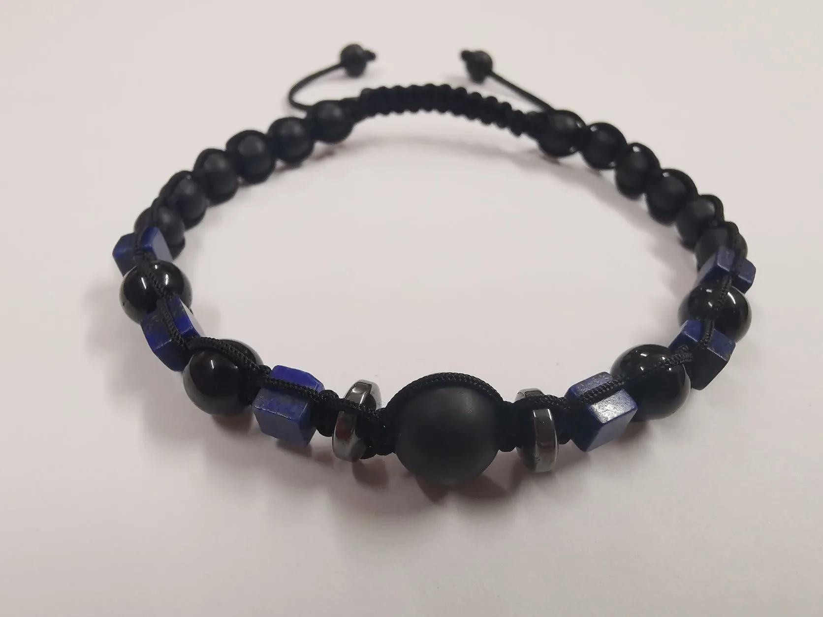IMG_20211110_101531м.webp Мъжка гривна шамбала с оникс и лазурит - Image 1