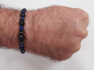 Мъжка гривна шамбала с оникс и лазурит - Image 2