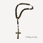 Броеница с жълто тигрово око и кръст