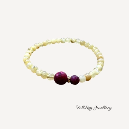 Дамска гривна с цитрин и рубин