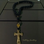 броеница от вулканична лава и цитрин