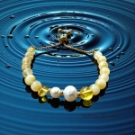 Дамска гривна от цитрин с перла и кехлибар - Image 2