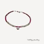 Дамска гривна от лабрадорит, рубин и гранат