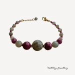 Дамска гривна с лабрадорит и рубин