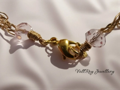 Плетено колие от розов опал - Image 2