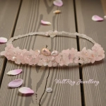 плетено колие от розов кварц и перли - Image 2