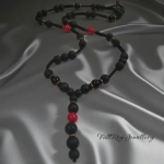 Мъжко колие с оникс и корали, с наплитане Шамбала