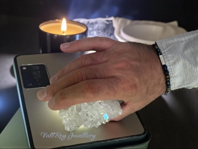 Гривна от огнен опал черен опал и питерсит - Image 4