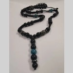 Мъжко колие с апатит, оникс и сив опал