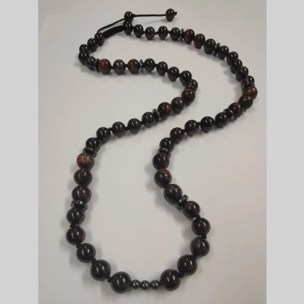 Колие с гранат и тигрово око