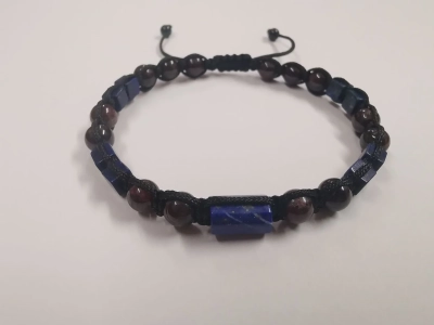 Мъжка гривна от лазурит и гранат